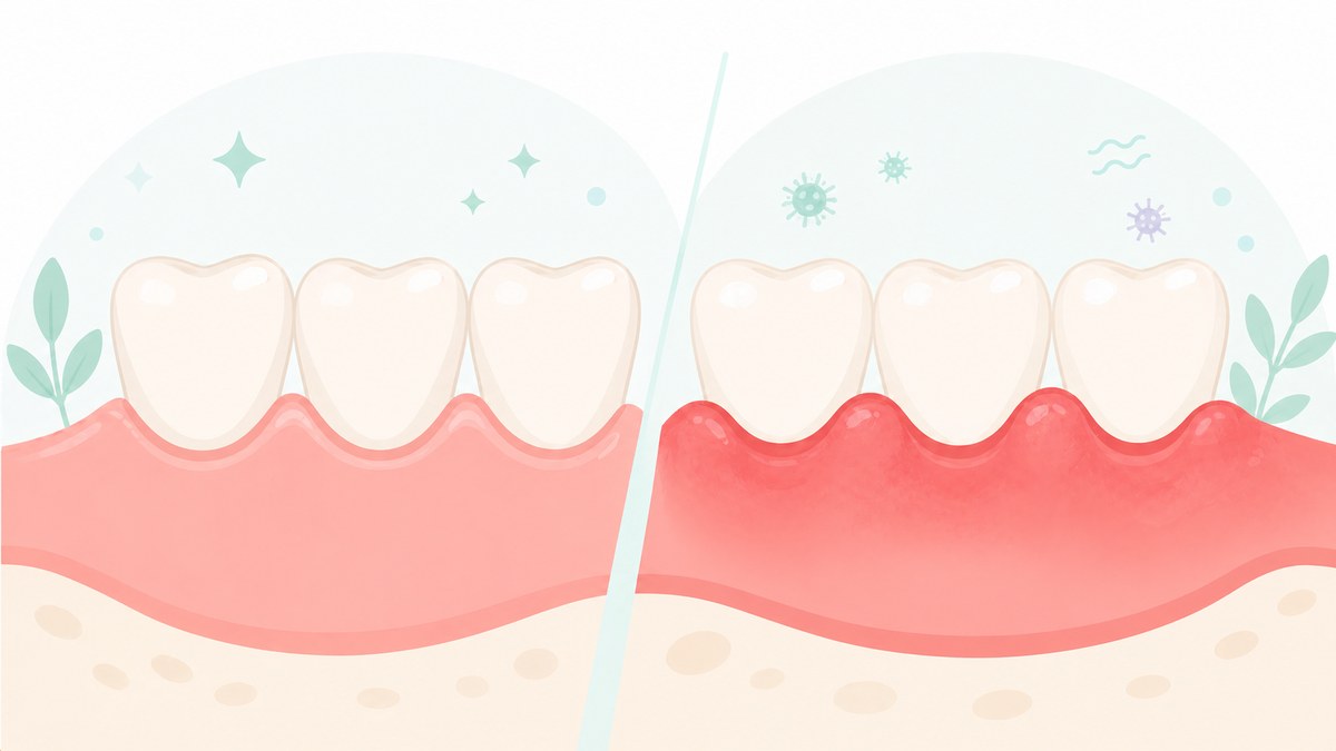 歯肉炎の症状と歯周病との違いを説明するイラスト