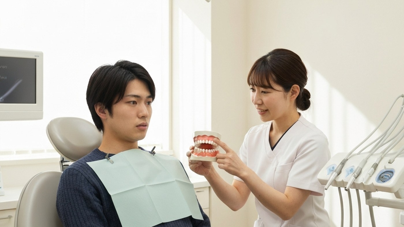 歯茎が下がって歯が長く見える状態を歯科で相談するイメージ