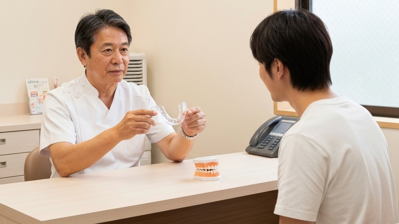 顎関節症のマウスピース治療を相談しているイメージ